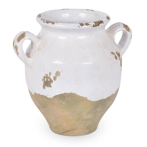 White Ceramic Distressed Vase (A+D)