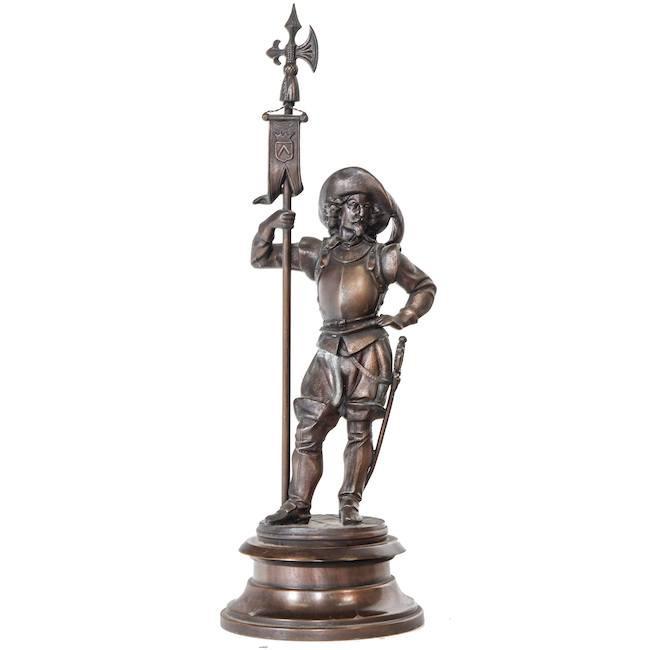 Brass Colonial Man Statue