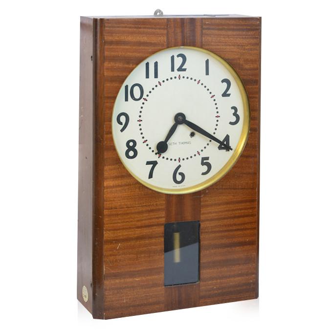 Brass and Wood Wall Clock - Seth Thomas