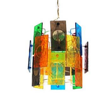 Multi Colored Rectangles Hanging Pendant