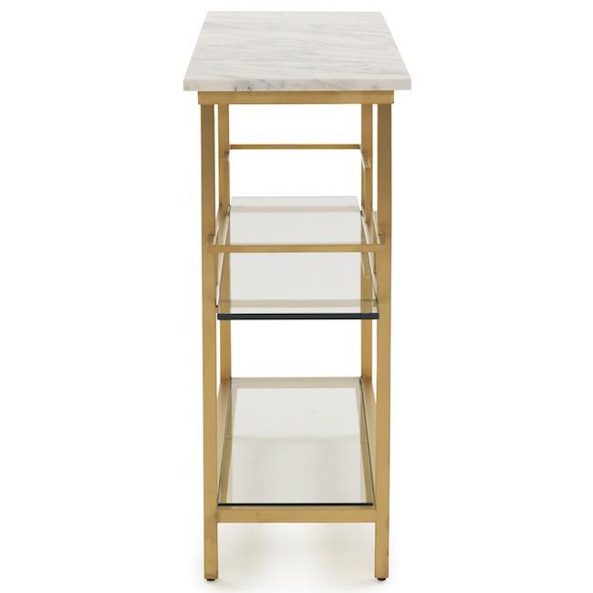 Gold & Marble Marquis Tiered Console Table