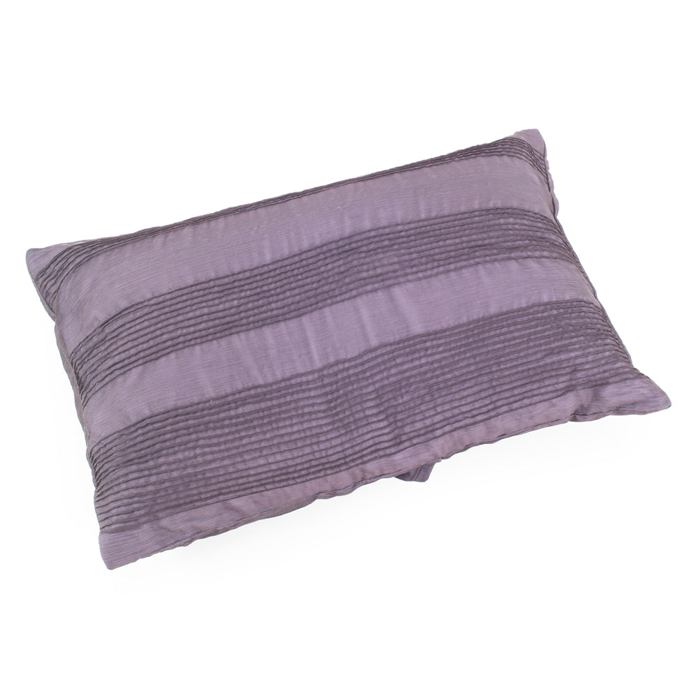 Purple Striped Silk Lumbar Pillow
