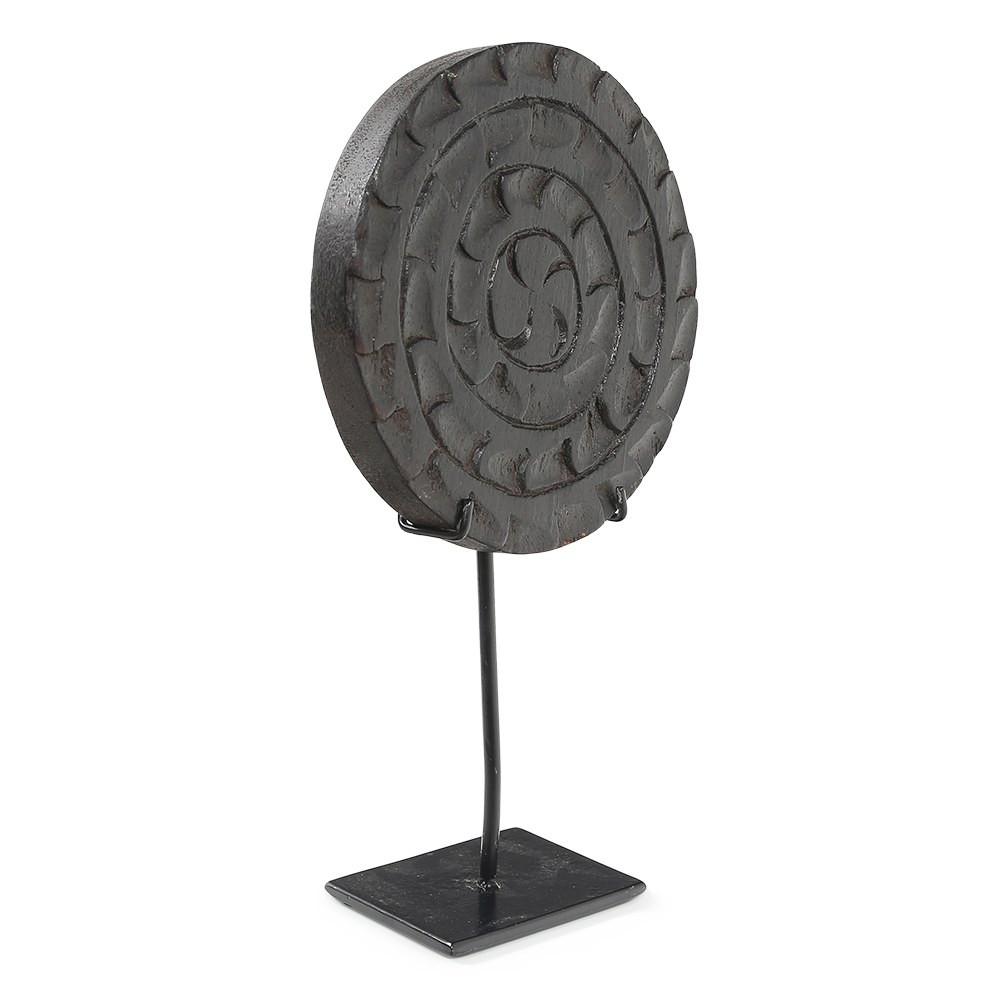Wood Dark Round Clover Printing Block on Stand (A+D)