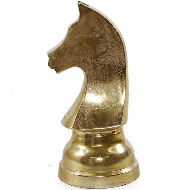 Gold Knight Chess Piece
