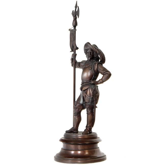Brass Colonial Man Statue