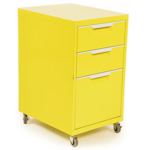 Yellow Rolling Filing Cabinet