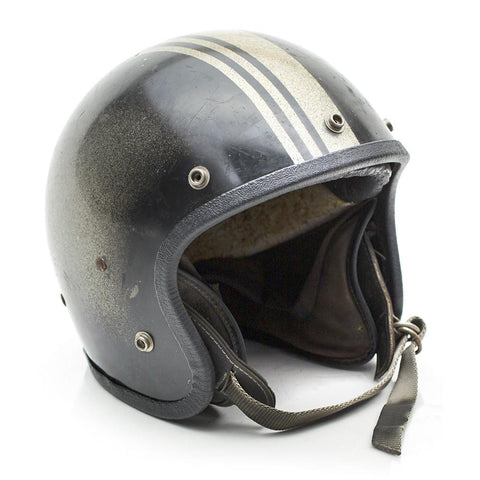 Black and Gold Striped Motorbike Helmet