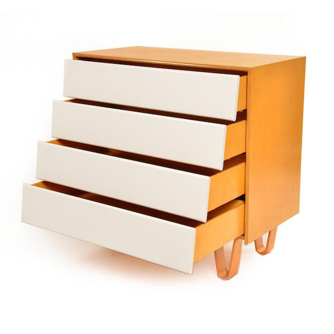 White & Wood Mid-Century Dresser