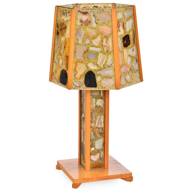 Wood and Resin Table Lamp