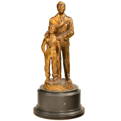Bronze Trophy Father and Son Statue