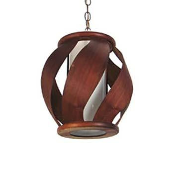 Spiral Wood Hanging Pendant