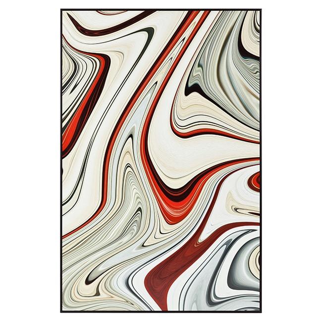 0562 (A+D) Red Cream Swirls A (24" x 36")
