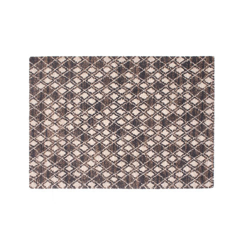 Brown and Cream Diamond Pattern Rug