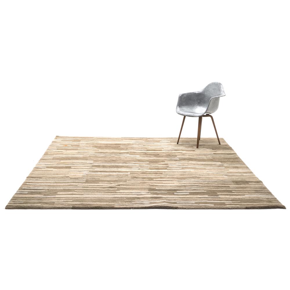 Brown and Beige Striped Rug
