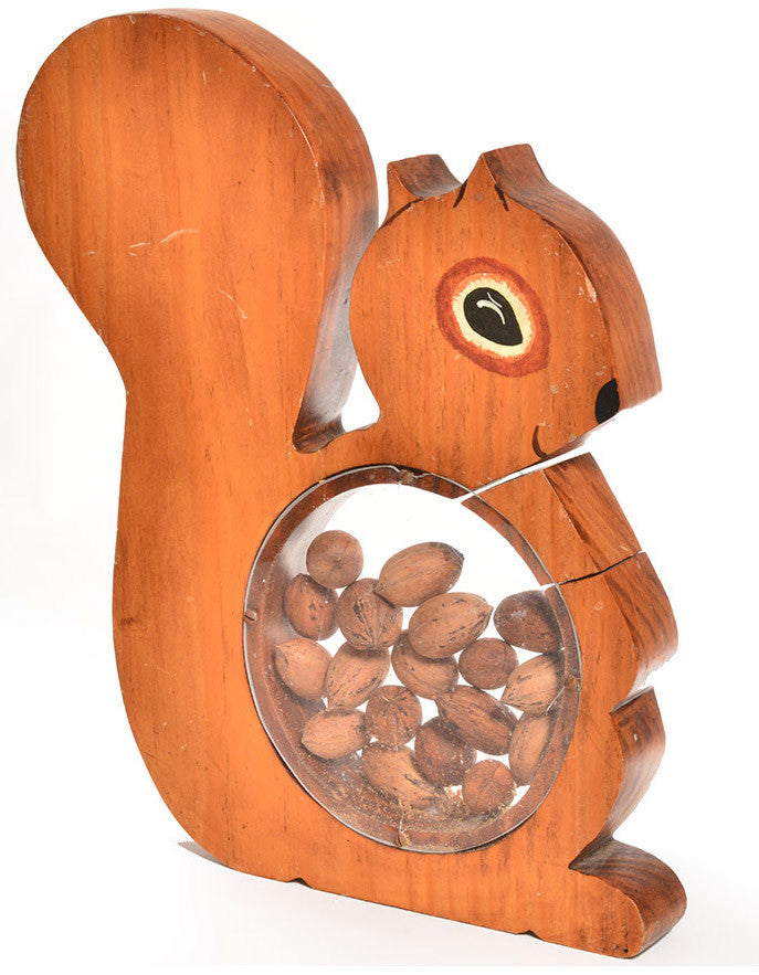 Wood Squirrel Walnut Holder