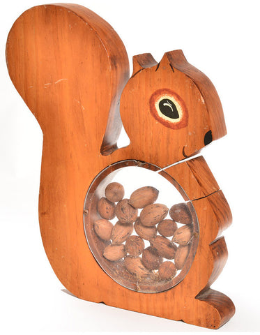 Wood Squirrel Walnut Holder