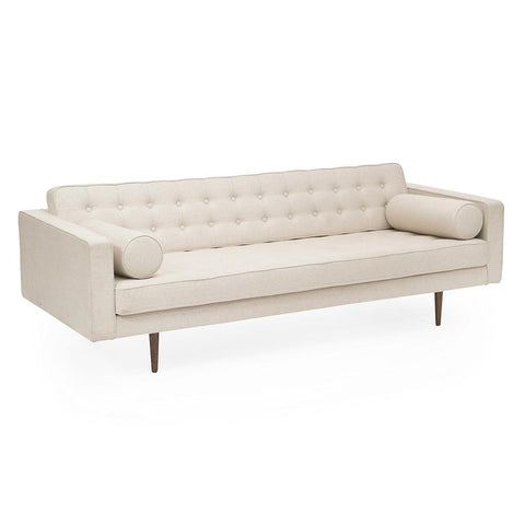 White Cream Low Back Modern Sofa