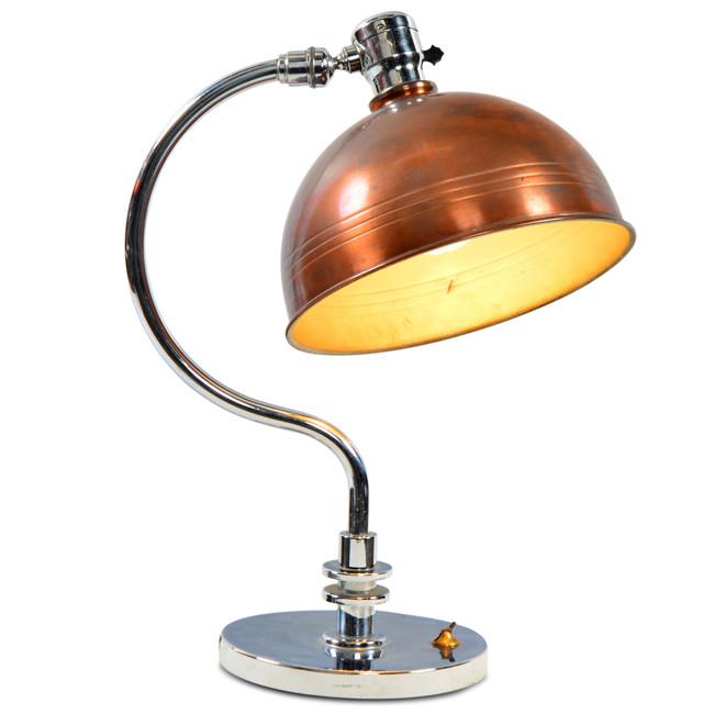 Chrome with Bronze Shade Desk Lamp