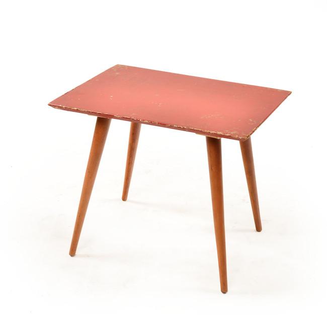 Rustic Red Angled Leg Side Table