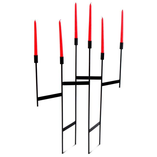 Black Metal Standing Candlestick