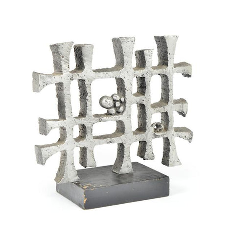 Grey Crosshatch Sculpture