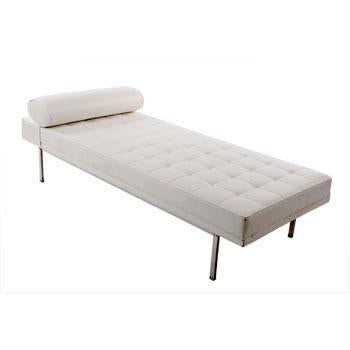 Modernica White Leather Split Rail Daybed