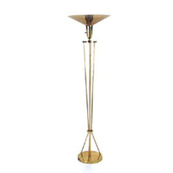 Thin Brass Torchiere Floor Lamp