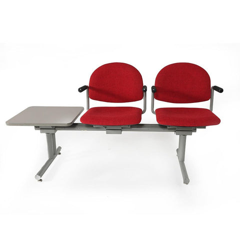 Red Waiting Room Seat with Side Table