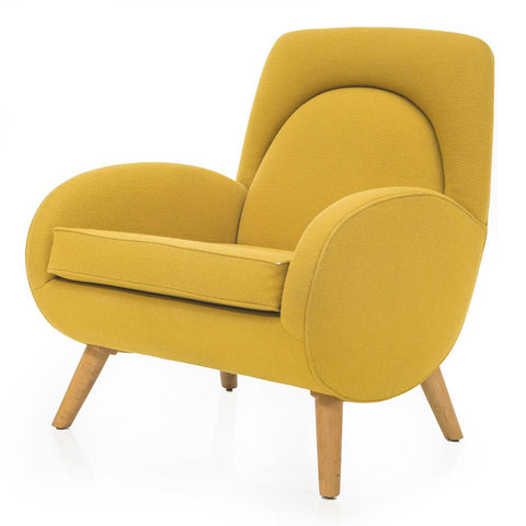 Modern Yellow Fabric Lounge Chair