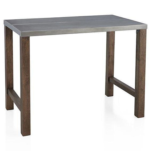 Grey Metal and Dark Wood Standing Desk / Bar Table