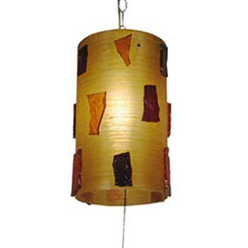 Yellow Brown Cylinder Hanging Pendant