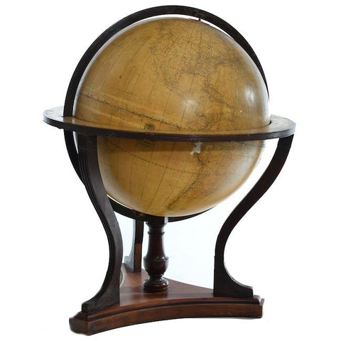 Brown Globe on Dark Wood Stand