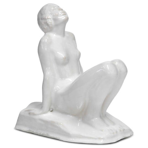 White Ceramic Sitting Woman
