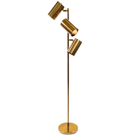 Brass Triple Cylinder Floor Lamp