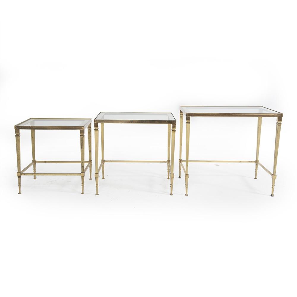 Brass Nesting Tables - Set of 3 - Gil & Roy Props