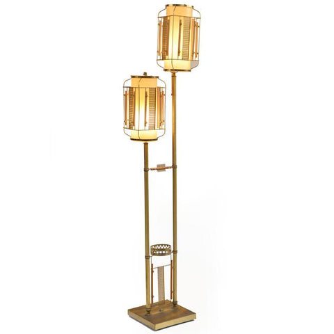 Brass Double Shade Floor Lamp