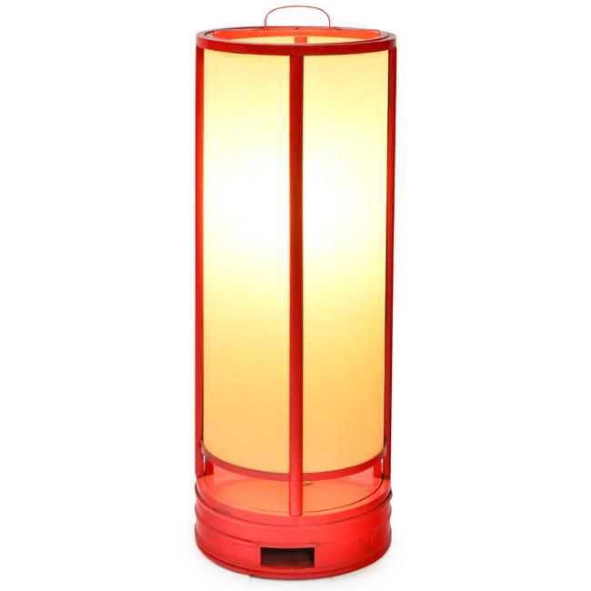 Red Cylinder Lantern Table Lamp