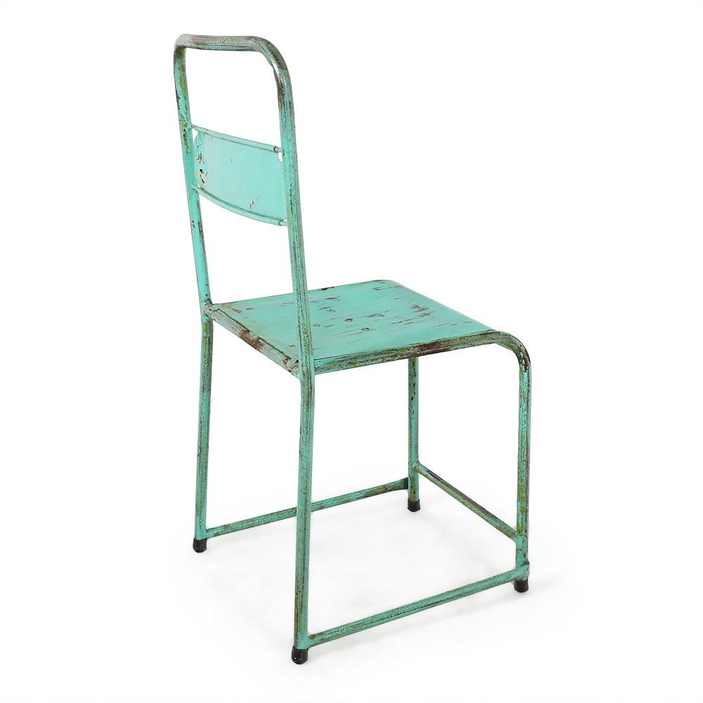 Turquoise Rustic Metal Industrial Chair