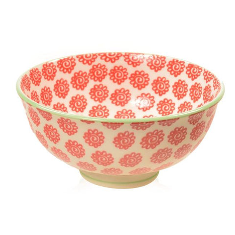 Red Ceramic Dip Floral Bowl (A+D)