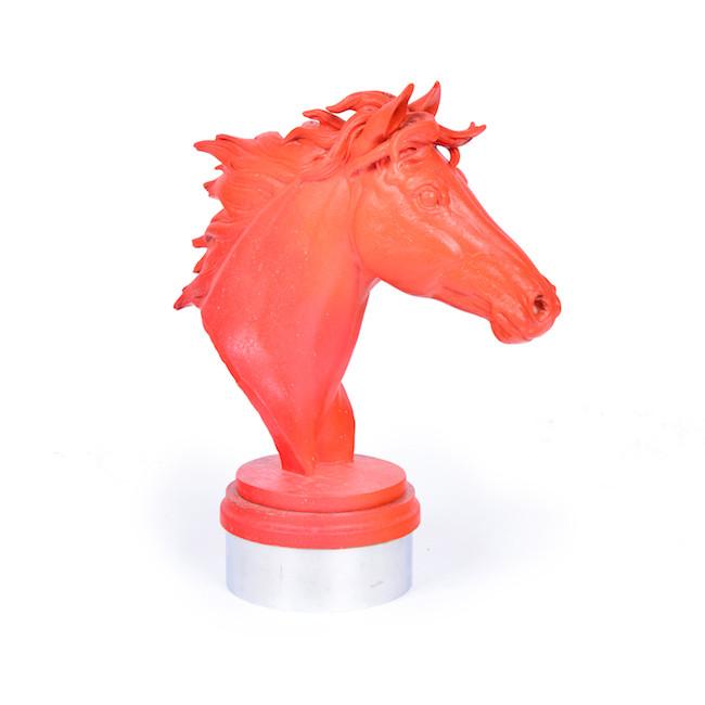 Red Orange Horse Head Sculpture