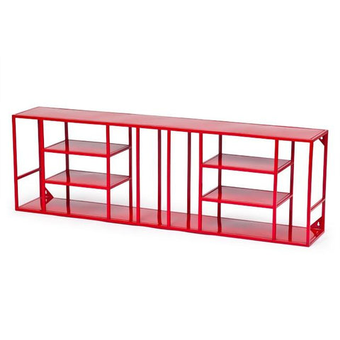 Red Wall Shelving Unit