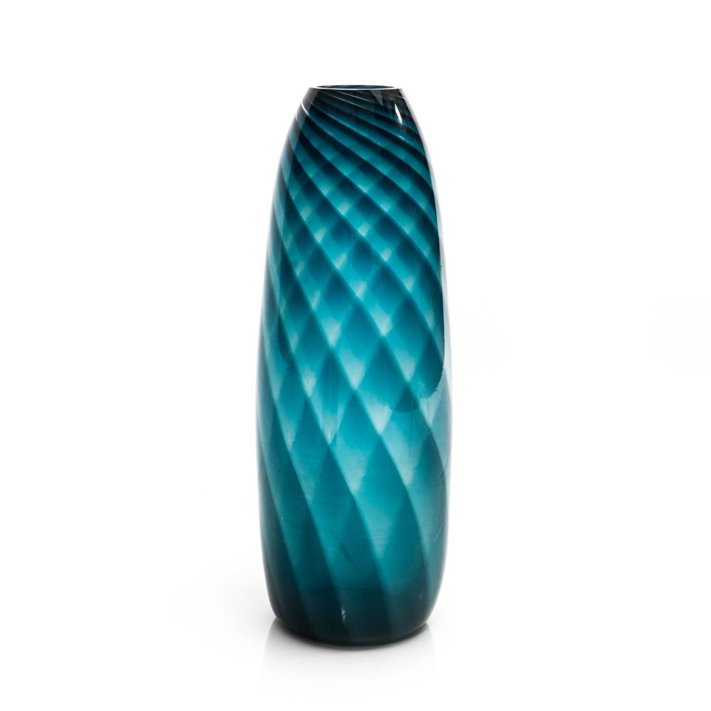 Blue Swirl Glass Vase