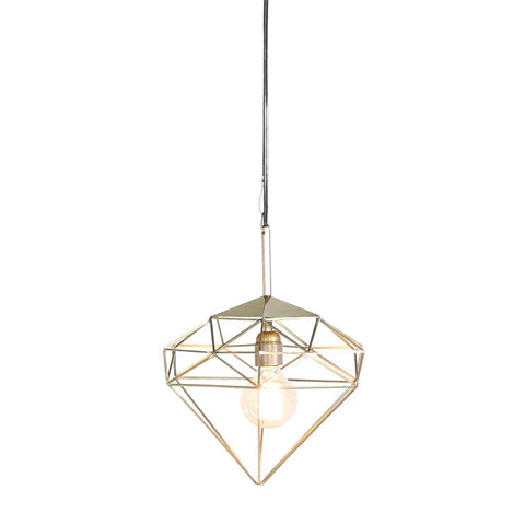 Hanging Geometric Diamond Lamp - Gold