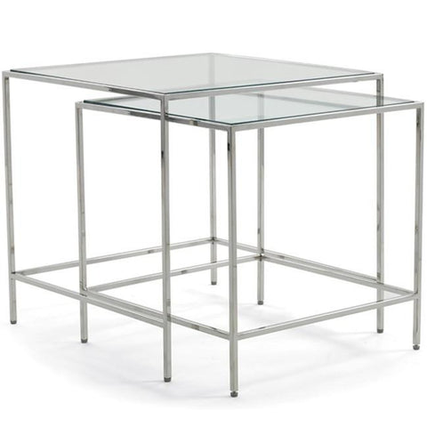 Glass & Chrome Two Thin Nesting Tables