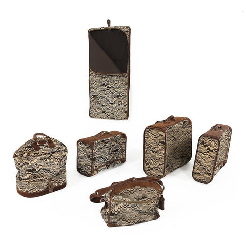 Set of B&W Swirled Luggage