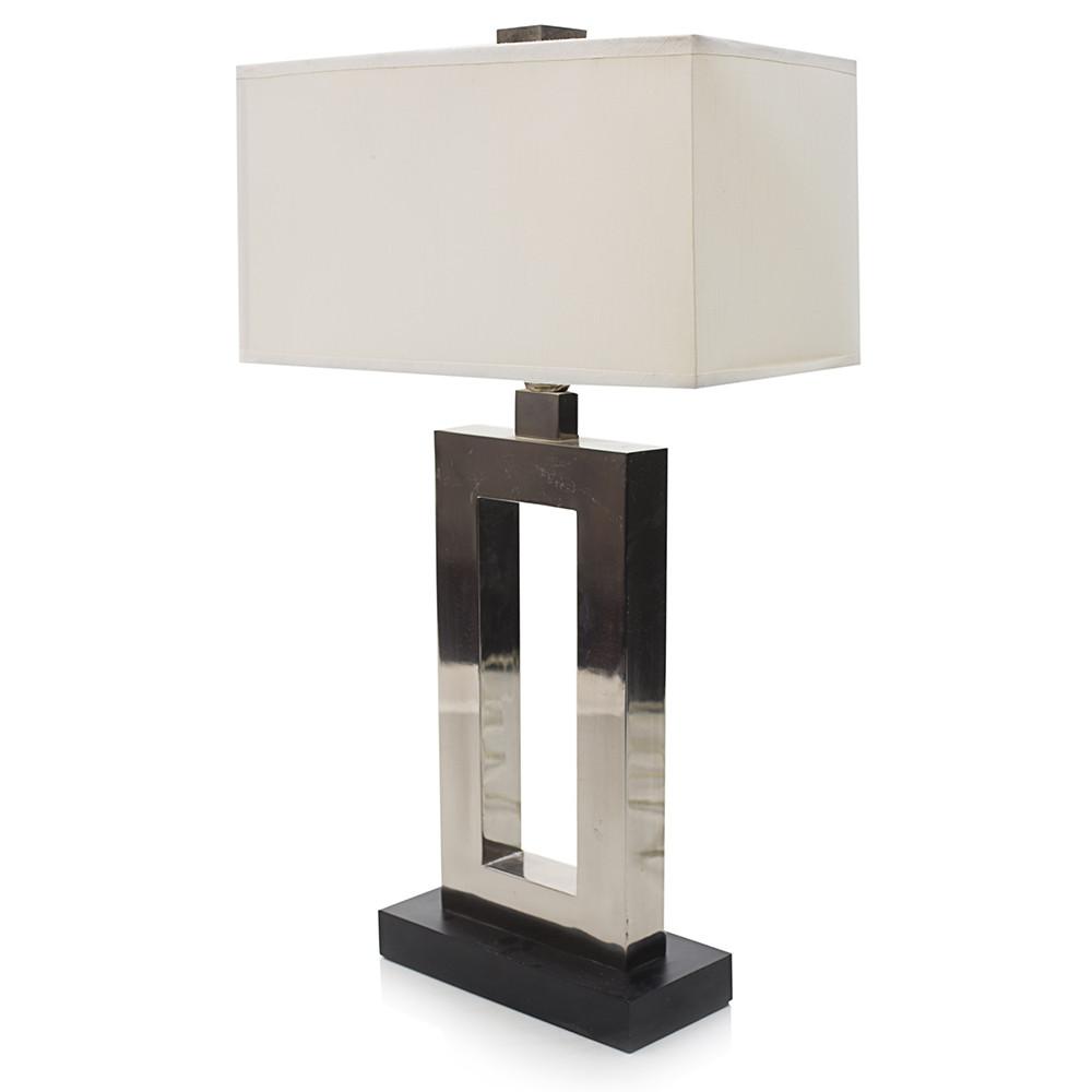 Chrome Rectangular Table Lamp