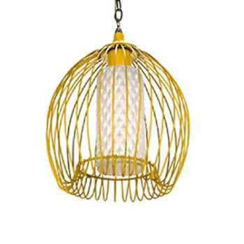 Metal Wire Flower Lamp - Yellow