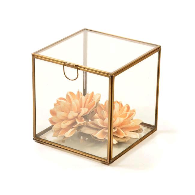 Brass Glass Framed Box Large (A+D)