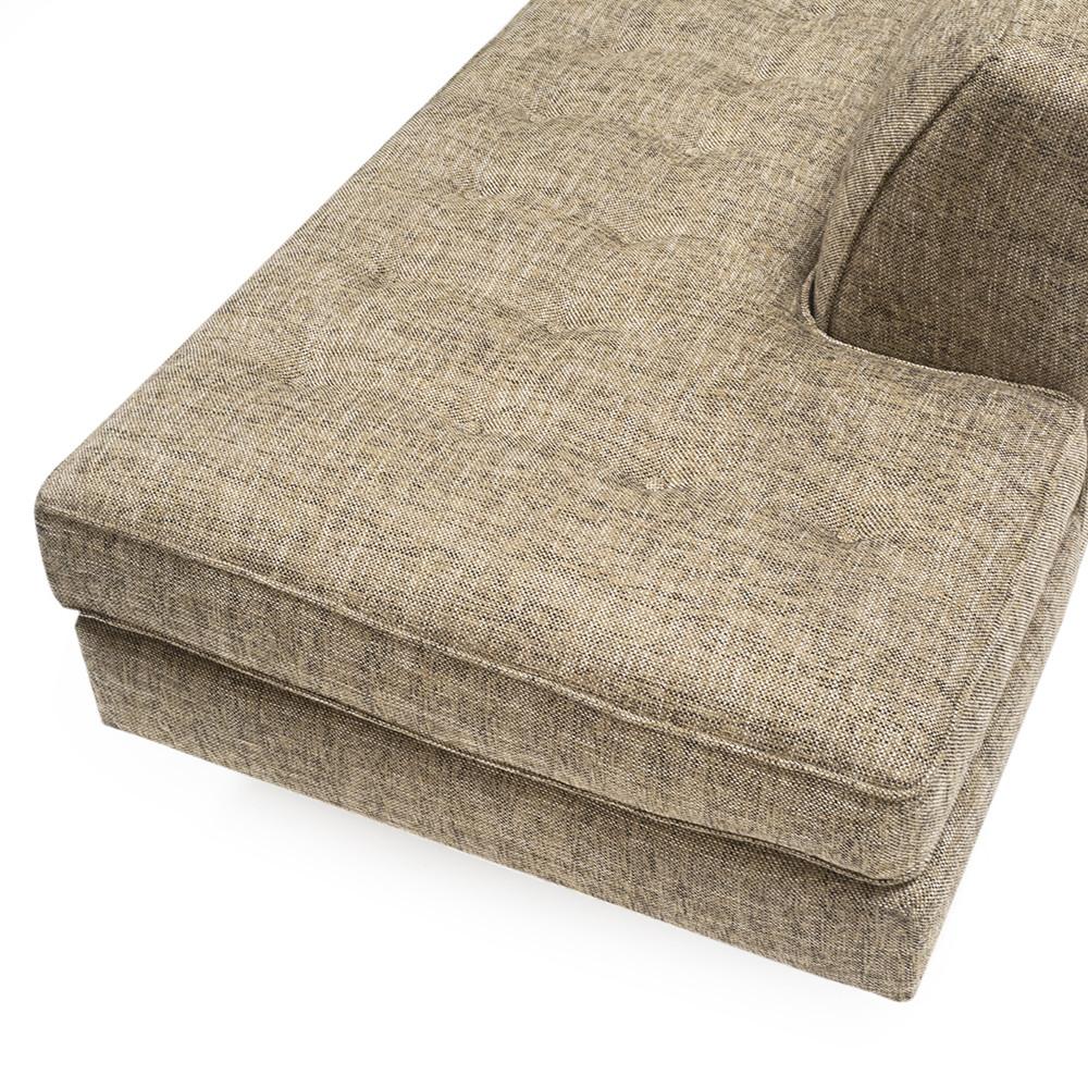 Beige Mid Century L-Shape Sectional Sofa