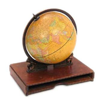 Wood & Bronze Men Vintage Globe